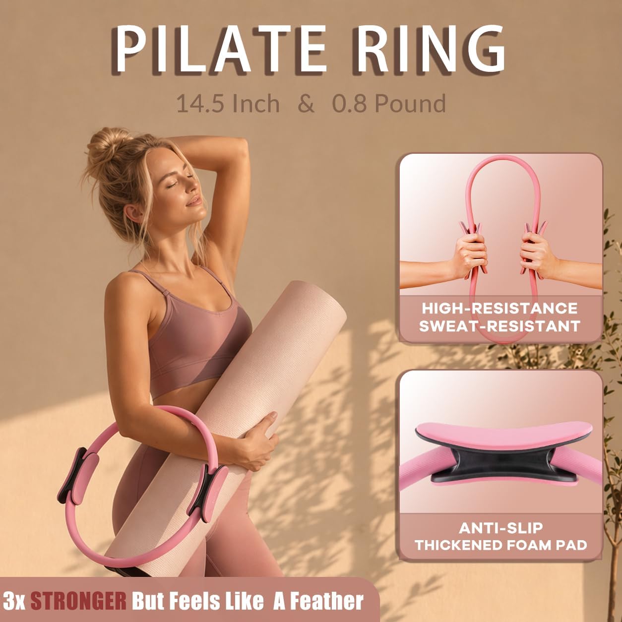 kornsurte Pilates Equipment Kit for Home Workout, 14.5'' Pilates Ring and Ball Set, Resistance Bands, Ankle Weights, Pilates Essentials Starter Set for Beginners Toning Strength