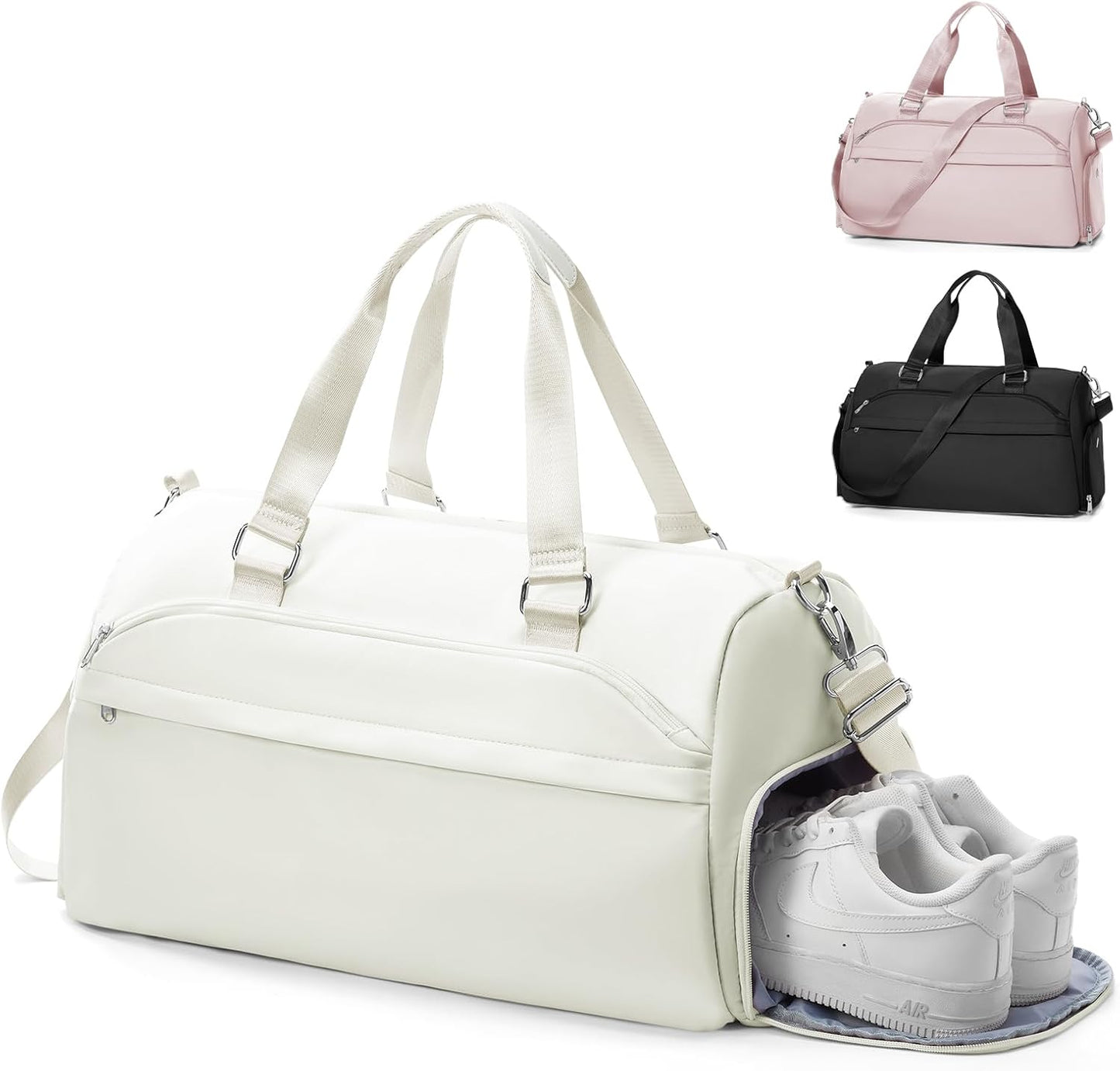 Gym Bag Womens Mens with Shoes Compartment and Wet Pocket Travel Duffel Bag for Women for Plane Sport Gym Tote Bags Swimming Yoga Waterproof Weekend Overnight Carry on Bag Hospital Holdalls - Colors A