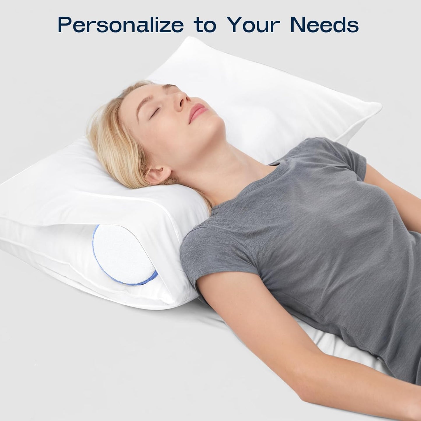 Neck Roll Pillow, Memory Foam Neck Support Pillows, Round Neck Pillows, Cylinder Bolster Pillows for Bed, Couch, and Yoga, Removable Washable Cover,18 * 4.1 * 4.1inch (Cool-Blue)