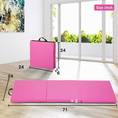 Gymnastics Tumbling Mats Portable Gymnastics Mat Folding Tumbling Mat Thick Yoga Mat Exercise Mat with Carrying Handles for home Workout outdoor Yoga Gymnastic