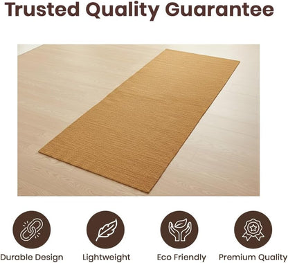 LFH Home Handmade Cotton Yoga Mat Cotton Rug picnic mat For Exercise, Workout, Fitness - Perfect Heavy Quality Eco Friendly Natural Cotton Woven Reversible Yoga Mats for Men & Women - 72x26 Inch.