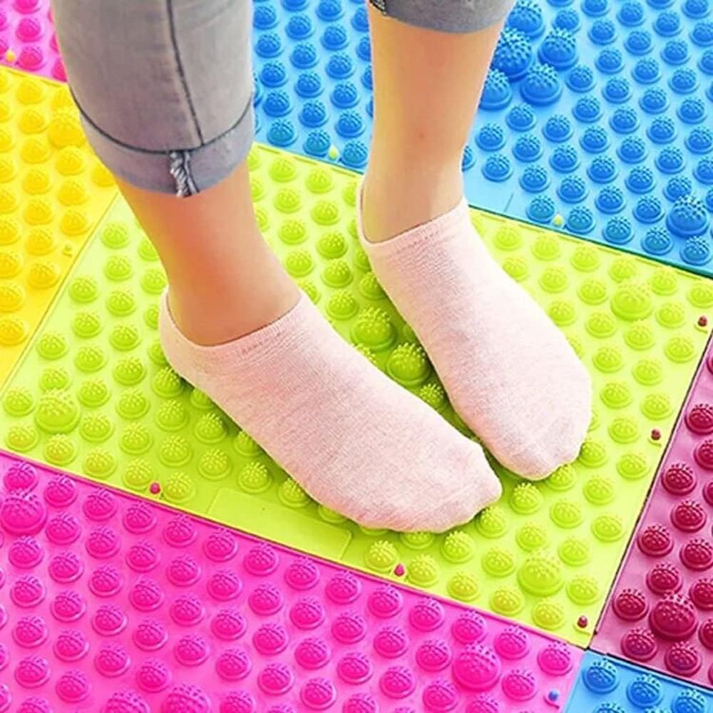 Foot Massage Mat Massage Pad Acupressure Mat Bathroom Mat Yoga Mat Outdoor Game 2 PCS (Blue)