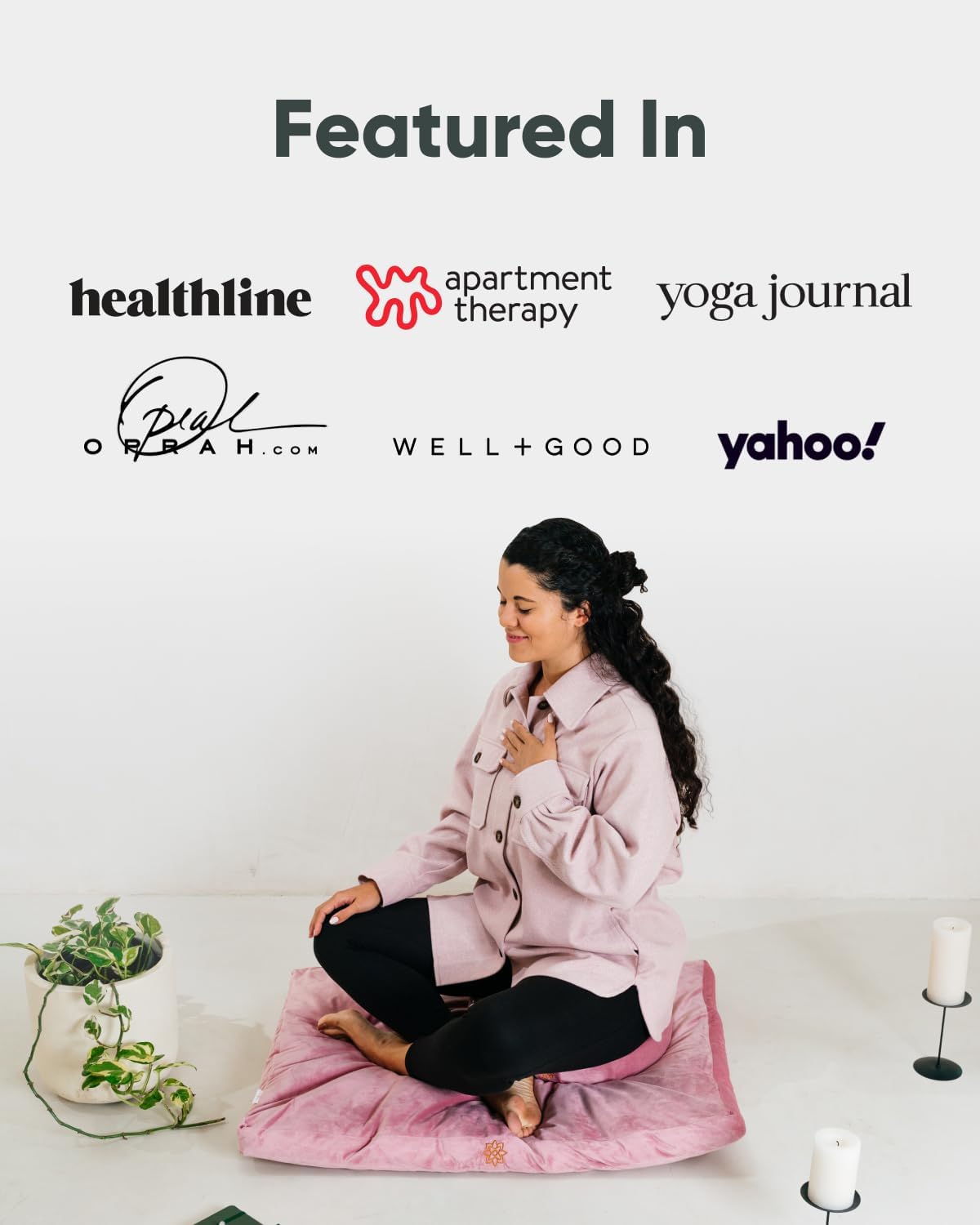 Mindful & Modern Zabuton Meditation Mat - Cotton Filled Yoga and Meditation Pad - Zabuton Meditation Cushion for Kneeling and Sitting Support - Large Rectangular Sitting Floor Pillow for Bench or Zafu