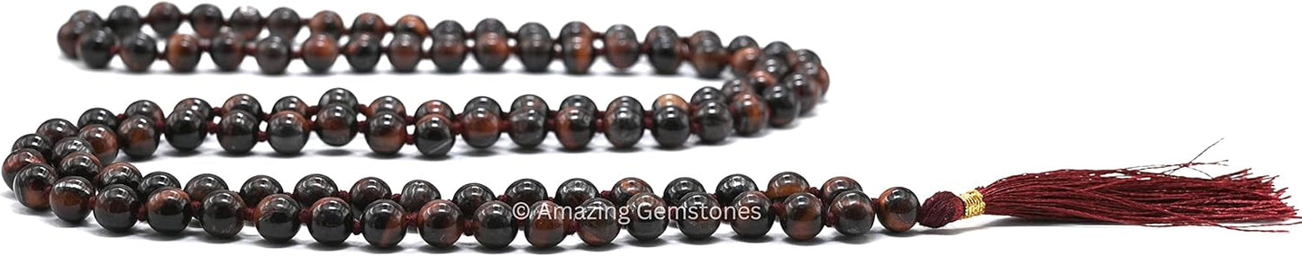 Amazing Gemstone 108 Beads Handmade Mala (Knotted, Rudraksha) - Colors A