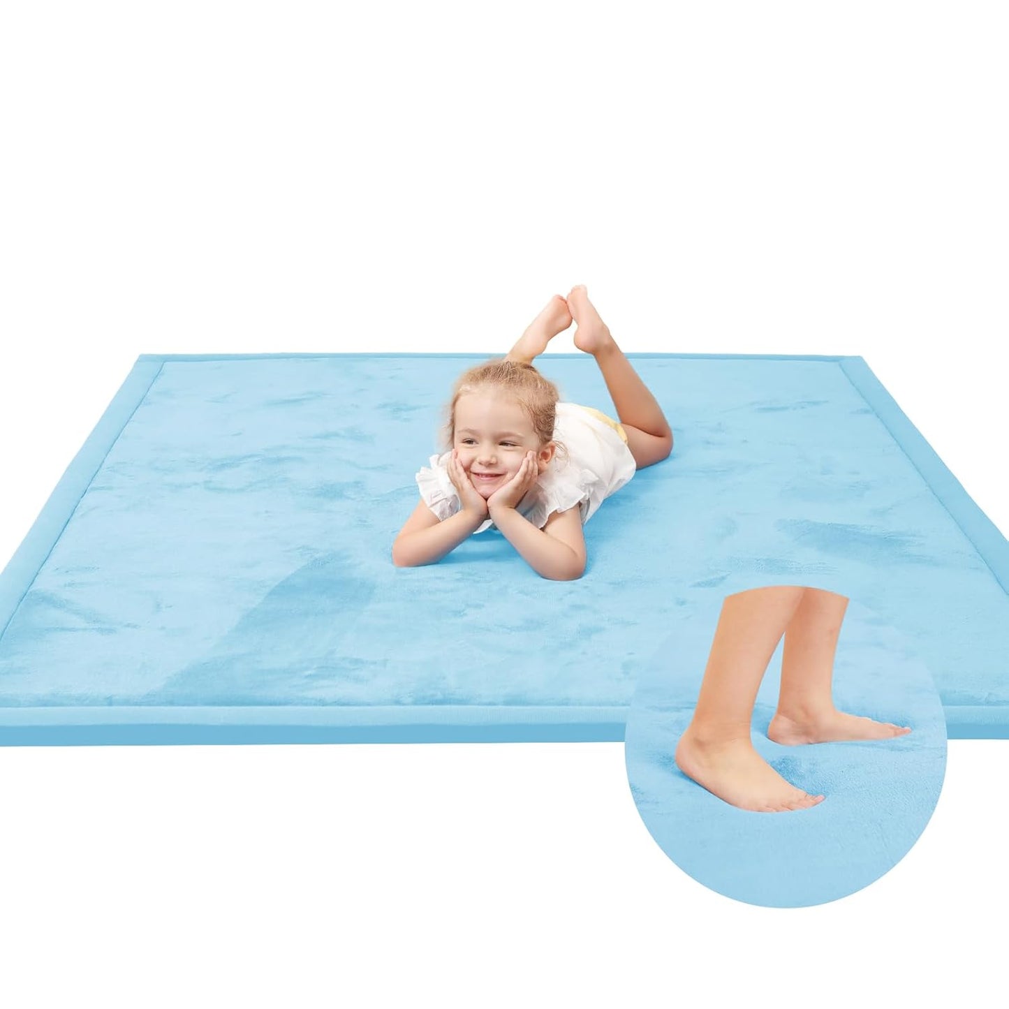 Baby Play Mat for Floor,1.3" Thick Memory Foam Tummy Time Mat,Soft Coral Velvet Nursery Rug,Large Non Slip for Crawling,Toddlers,Infants,Kids,Yoga & Tatami Style for Living Room(Dark Gray)