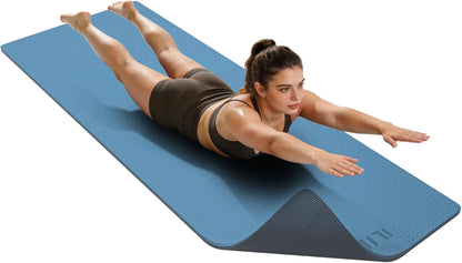 ILILI large Yoga Mat, Thick Soft Exercise Mat for Home Gym, Anti-Tear Cushioned Mat for Men Women, 76"x32.7"x0.35" for Stretching, Pilates&Fitness Workouts