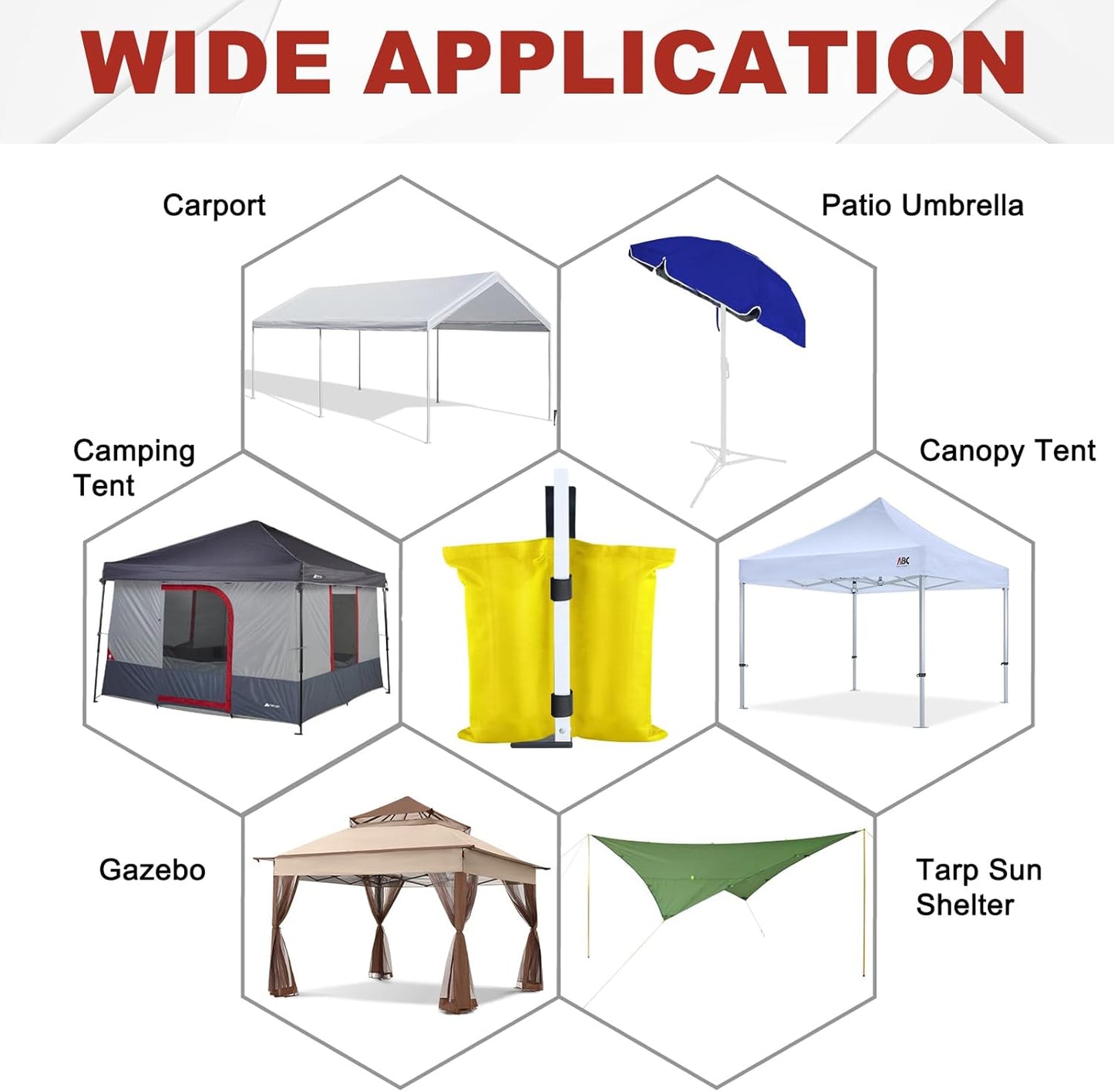 ABCCANOPY Canopy Weights 120 LBS Gazebo Tent Sand Bags,4-Pack Gray (Without Sand)