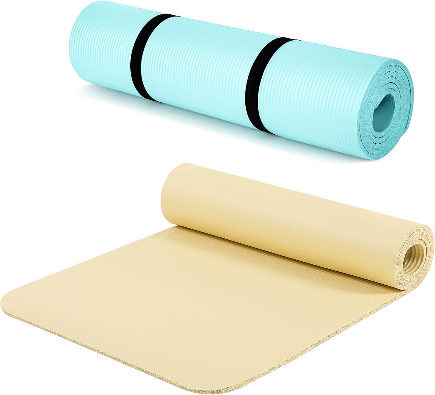 Woanger Yoga Mats (72x24) 3/8 Inch Thick Exercise Yoga Mat for Home Workout with Strap Non Slip Pilates Gym Supplies for Women Men