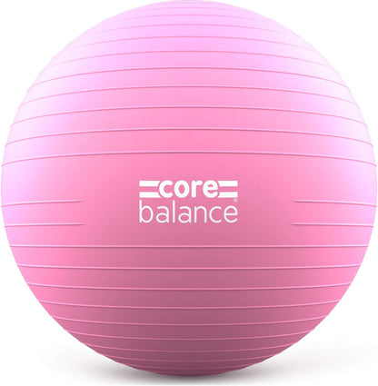 Core Balance Exercise Ball, Stability Ball for Yoga, Pilates and Fitness, Gym Ball for Home Gym and Office Chair, Training, Physical Therapy, Anti Burst, Pump Included, 55cm 65cm 75cm 85cm
