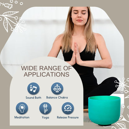 8 inch White C Note Root Chakra Quartz Crystal Singing Bowl, for Healing Mindfulness Meditation Yoga Sound Baths, with Rubber Mallet O-ring