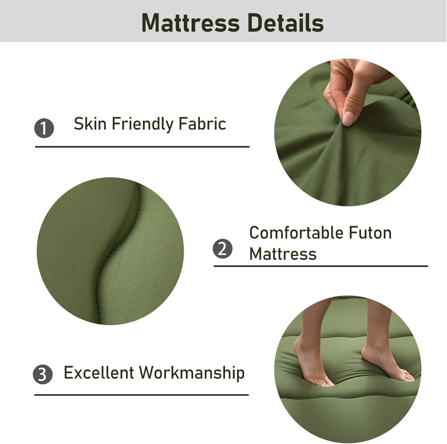 MAXYOYO Bohemian Retro Mattress Boho Floral Japanese Futon Mattress Tatami Floor Mat Foldable Portable Camping, Sleeping Pad, Lounger Couch Bed Full Size
