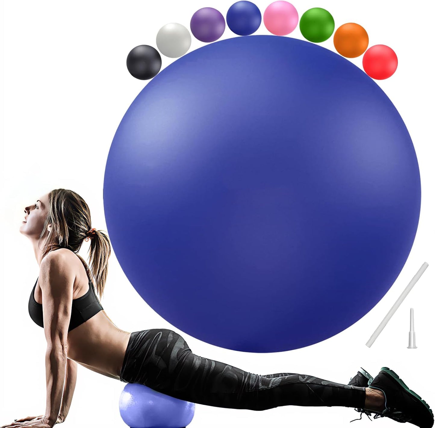 PL-0003 Soft Exercise Ball, Anti-Burst Yoga Ball Chair Supports 2200lbs PL-0003