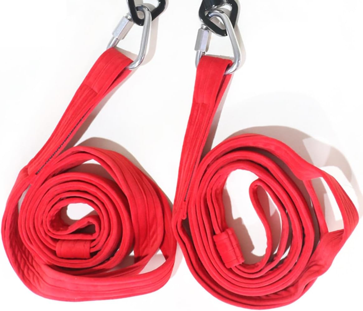 4.9ft 1.5m Aerial Straps Ropes Yoga Aerial Acrobatics Body Aerial Loop Trapeze Circus Apparatuses Equipment Three-Layer Straps 1 pairs