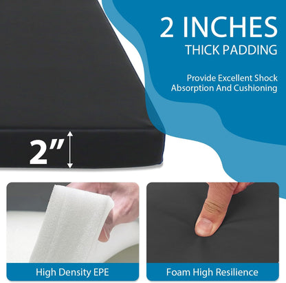 Gymnastics Mat for Tumbling, Folding Tumbling Mat Exercise Mat Gym Mat Tumbling Mats for Kids, Adults, PU Leather Yoga Mat with Carrying Handles