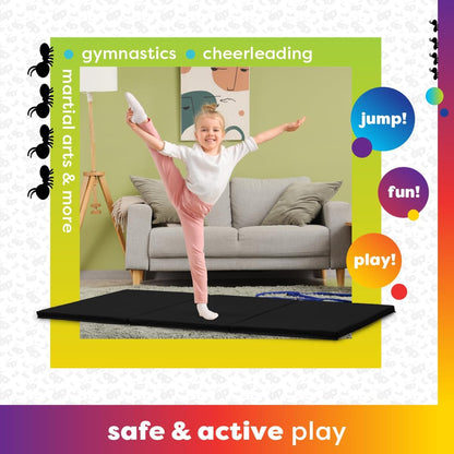 Antsy Pants Tumbling Mat for Kids – Gymnastics Mat, Easy to Clean, Sturdy, Foldable Tumbling Mats, Padded, Lightweight, Portable, Gymnastics Equipment for Active Play