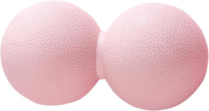 Double Lacrosse & Micro-Elastic Peanut Massage Ball - Myofascial Release Tool for Muscle, Back, Foot, and Physical Therapy, Mobility Roller for Acupressure and Relaxation (Pink)