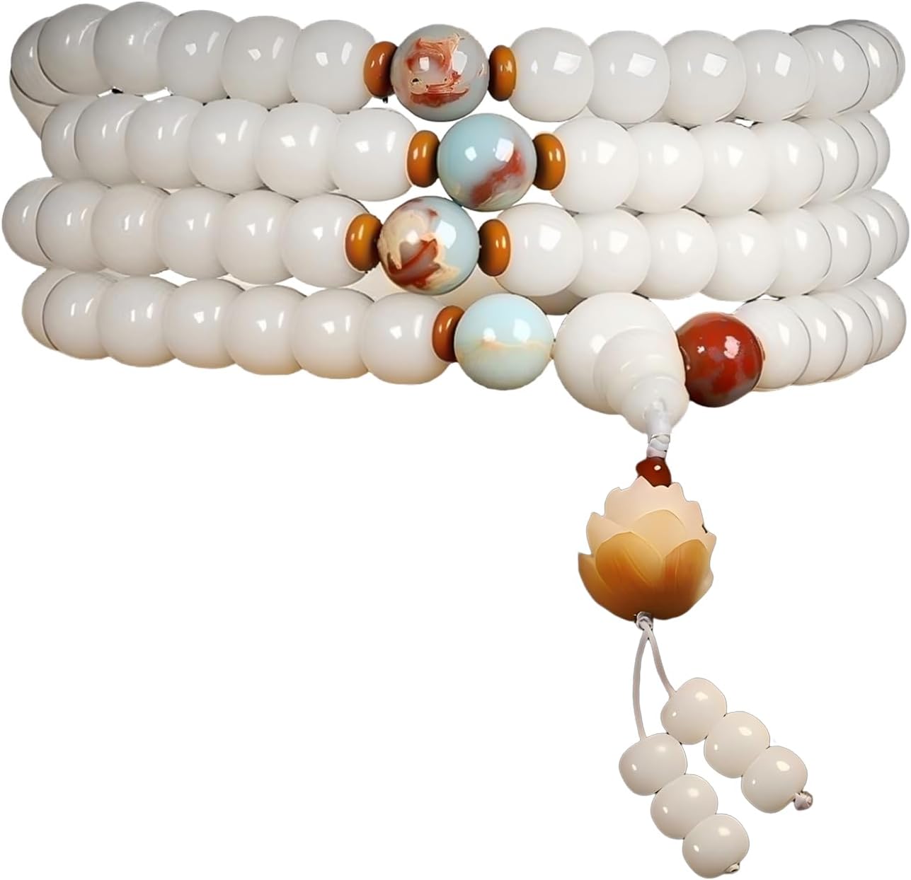 Mala Bead Strand Bracelet, 108 Buddhist Prayer Beads Yoga Meditation Green Malachite Beads Necklace Women man