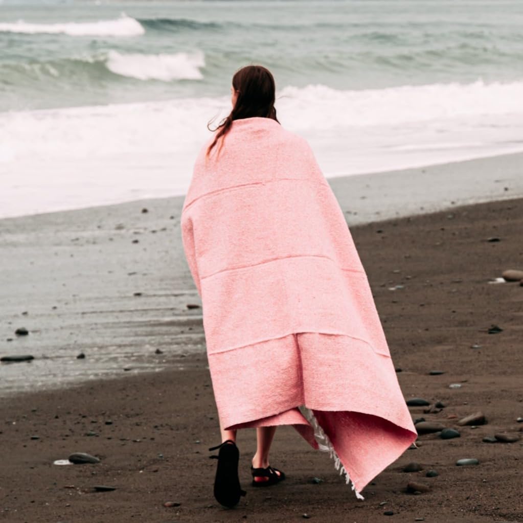 Open Road Goods Bulk Handmade Solid Color Yoga Blankets - Thick Mexican Blankets or Throws - Made for Yoga! (12 Pack, Black)