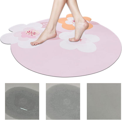 ABREEZE Irregular Large Flower Meditation Mat Non Slip Round Pilates Yoga Mat Natural Rubber with Sueded Surface Exercise Mat