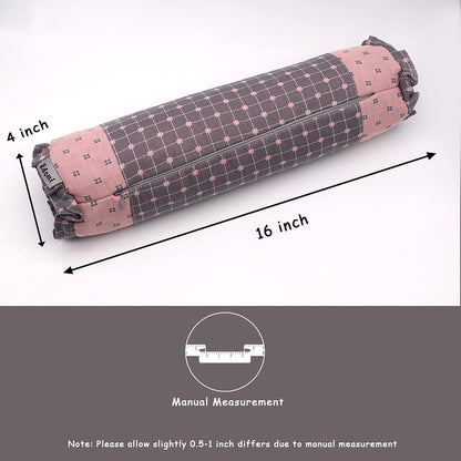 Cervical Buckwheat Roll Pillow for Sleeping,15.7"x5.9" Buckwheat Hulls Pillows Filling, Triangle Pillow for Neck Support Yoga Bolster, Adjustable Fill for Neck Pain Relief,Gray