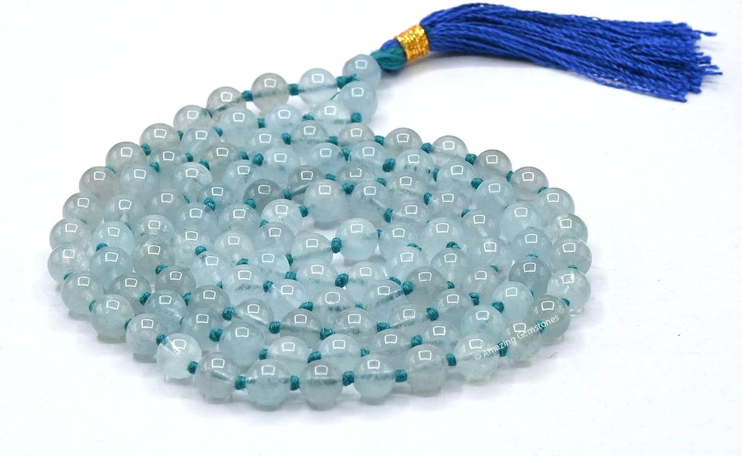 Amazing Gemstone 108 Beads Handmade Mala (Knotted, Rudraksha) - Colors A