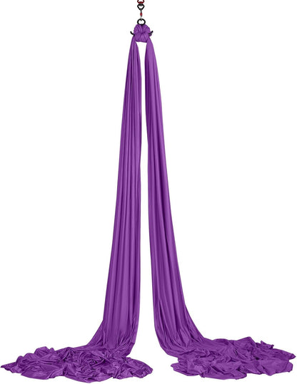 VEVOR Aerial Silk & Yoga Swing, Aerial Yoga Hammock Kit with 100gsm Nylon Fabric, Full Rigging Hardware & Easy Set-up Guide, Antigravity Flying for All Levels Fitness Bodybuilding