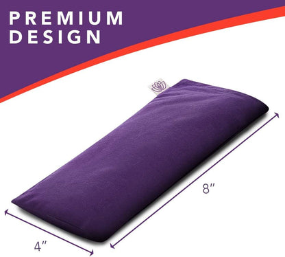 Weighted Lavender Eye Pillow for Women, NOLAVA Includes Free App Meditations, Migraine & Headache Relief, Microwave Hot or Cold Compress, Organic Cotton, French Lavender +Flax Seed, Yoga & Savasana