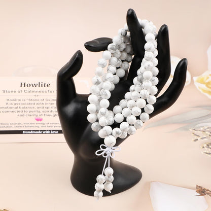 AD Beads 6mm 8mm 108 Prayer Mala Jasper Elastic Bracelet - Handmade Yoga Meditation Healing Power Energy Gifts for Unisex Adult.