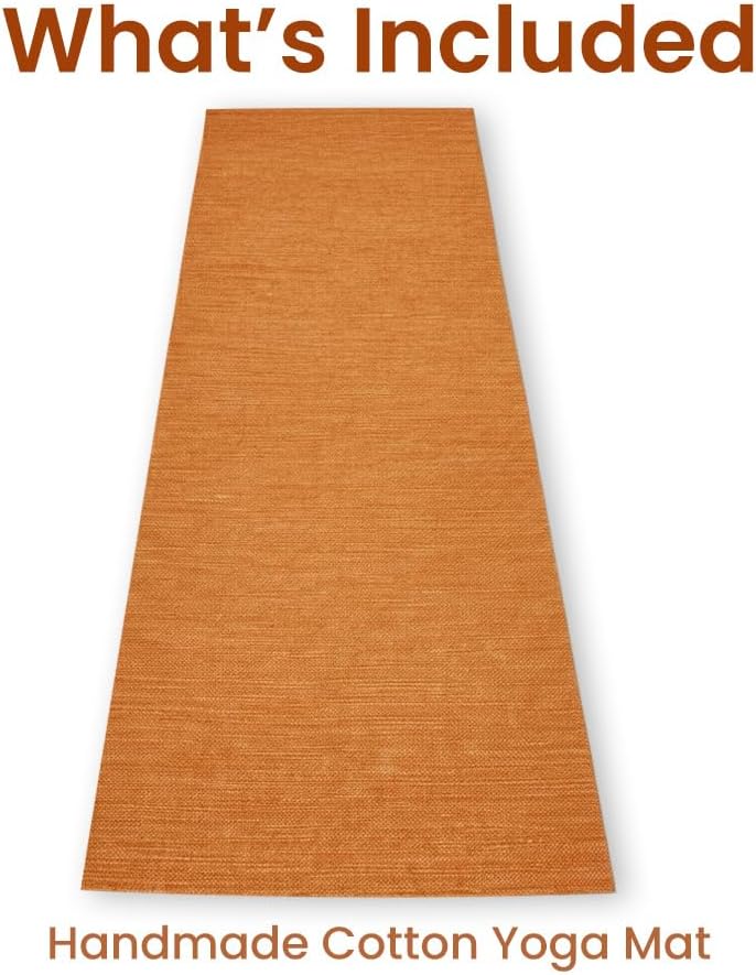 LFH Home Handmade Cotton Yoga Mat Cotton Rug picnic mat For Exercise, Workout, Fitness - Perfect Heavy Quality Eco Friendly Natural Cotton Woven Reversible Yoga Mats for Men & Women - 72x26 Inch.