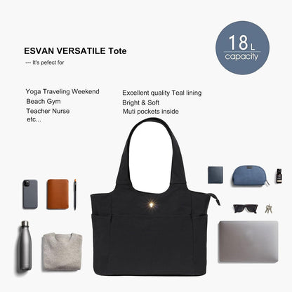 ESVAN Yoga Tote Bag Mat bag Women Shoulder Bags Carryall Tote for Travel Office Workout Gym Nurse Beach