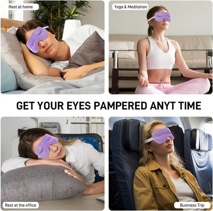 Eye Pillow for Yoga, Relaxation, Sleeping, Microwavable Weighted Eye Mask Heated for Meditation, Dry Eyes, Moist Heat Hot & Cold Eye Compress with Flaxseeds Therapy (Pink)