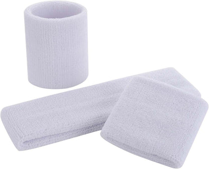 ONUPGO Sweatband Set Sports Headband Wristband Set Sweatbands Terry Cloth Wristband Wrist Sweatband Headbands Moisture Wicking Sweat Absorbing Head Band