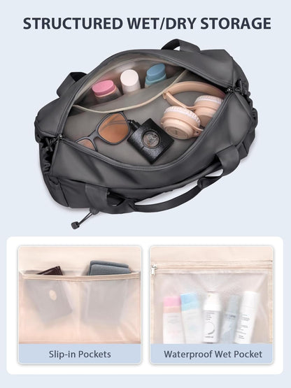 Small Gym Bag for Women with Yoga Mat Holder and Wet Compartment, Mini Gym Duffle Bag Yoga Bag with Water Bottle Pocket for Workout Travel, Green
