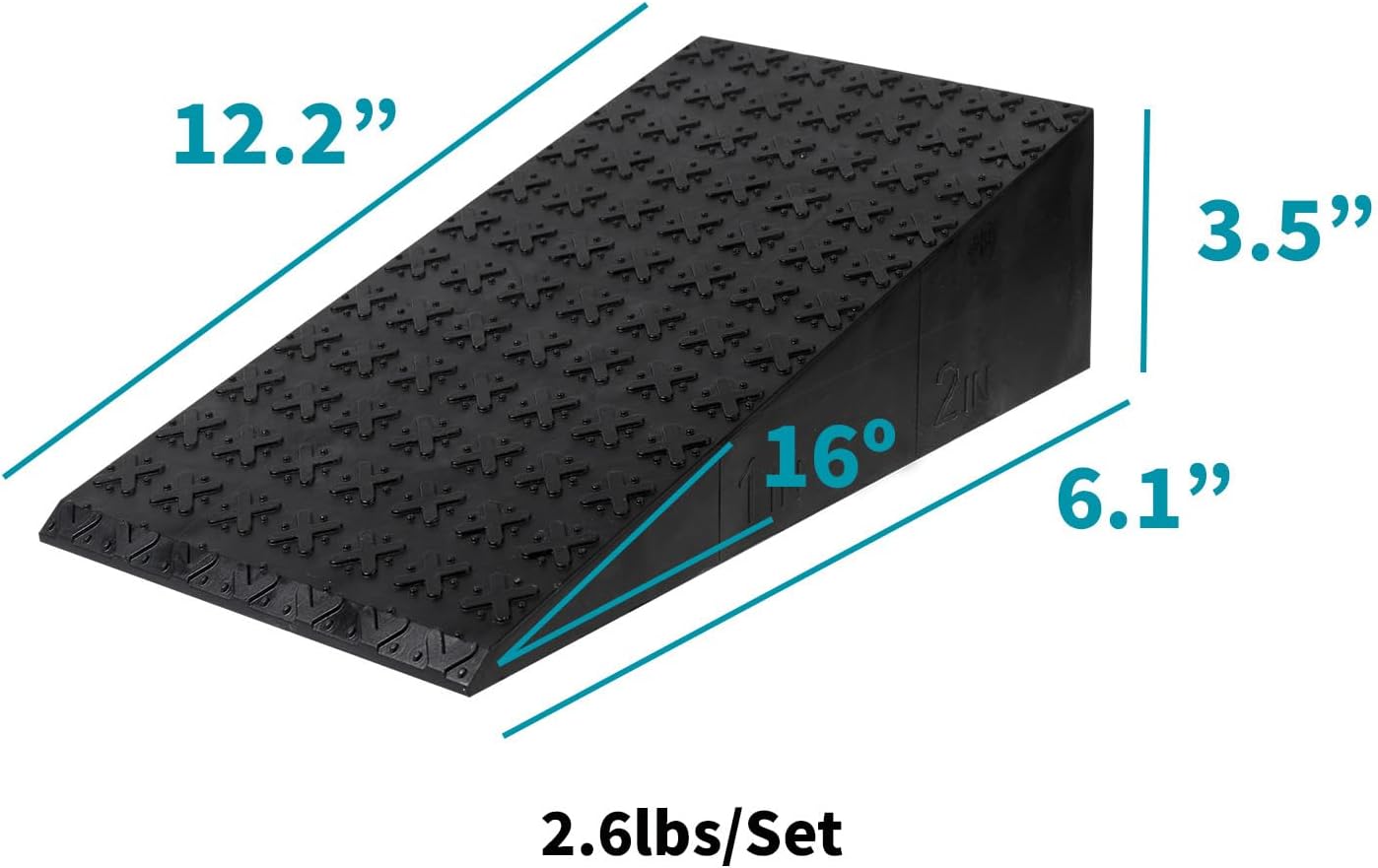 2 PCS Squat Wedge - Durable Slant Board for Calf Stretching, Can Support up to 1,500 lbs, Carry Bag, Non-slip pad Included
