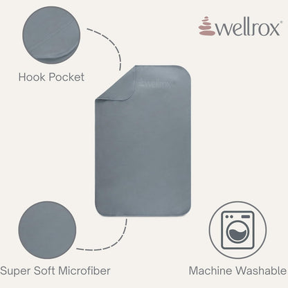 Wellrox Microfiber Yoga Hand Towel – Super Soft, Quick-Dry, Non Slip Yoga Towel for Hot Pilates, Gym & Workouts (26.5" x 16", Lavender)