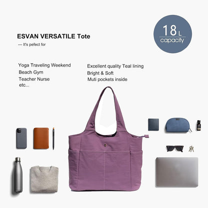 ESVAN Yoga Tote Bag Mat bag Women Shoulder Bags Carryall Tote for Travel Office Workout Gym Nurse Beach