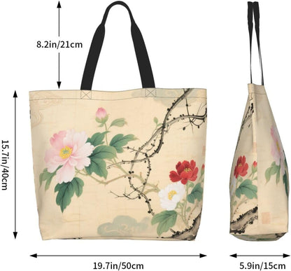 Tote Shoulder Bag Large Durable Reusable Eco-friendly Handbag Lightweight Stylish for Daily Use-19.7x15.7x5.9 Inch - Colors A
