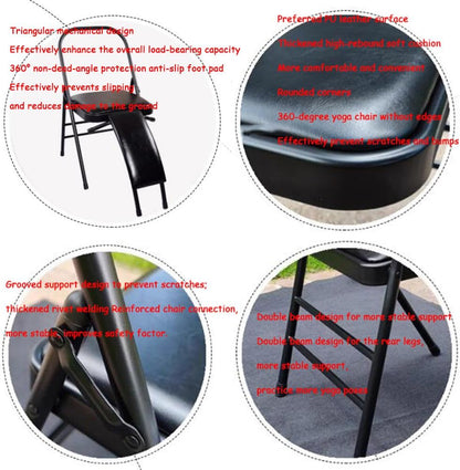 Yoga Auxiliary Chair Folding Chair for Yoga with Lumbar Support Yoga Practice Balance Chair Yoga Office Chair for Balance Handstand Flexibility