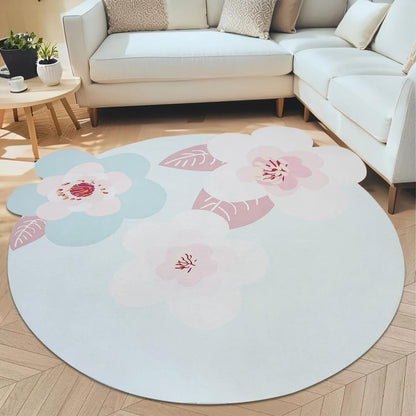 ABREEZE Irregular Large Flower Meditation Mat Non Slip Round Pilates Yoga Mat Natural Rubber with Sueded Surface Exercise Mat