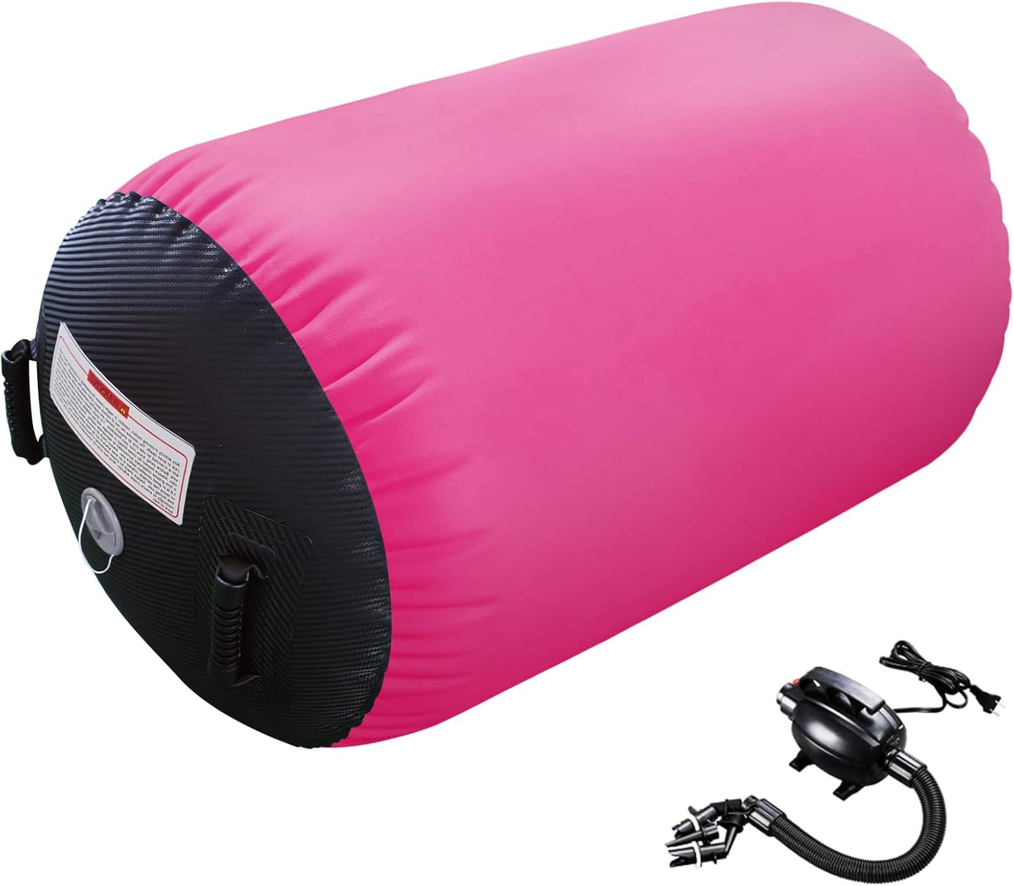 Gymnastics Air Barrel Roller Air Spot, Inflatable Tumbling Mat Tumble Track Gymnastic Equipment Balance Cylinder with Pump for Yoga Cheerleading Home Use Gym
