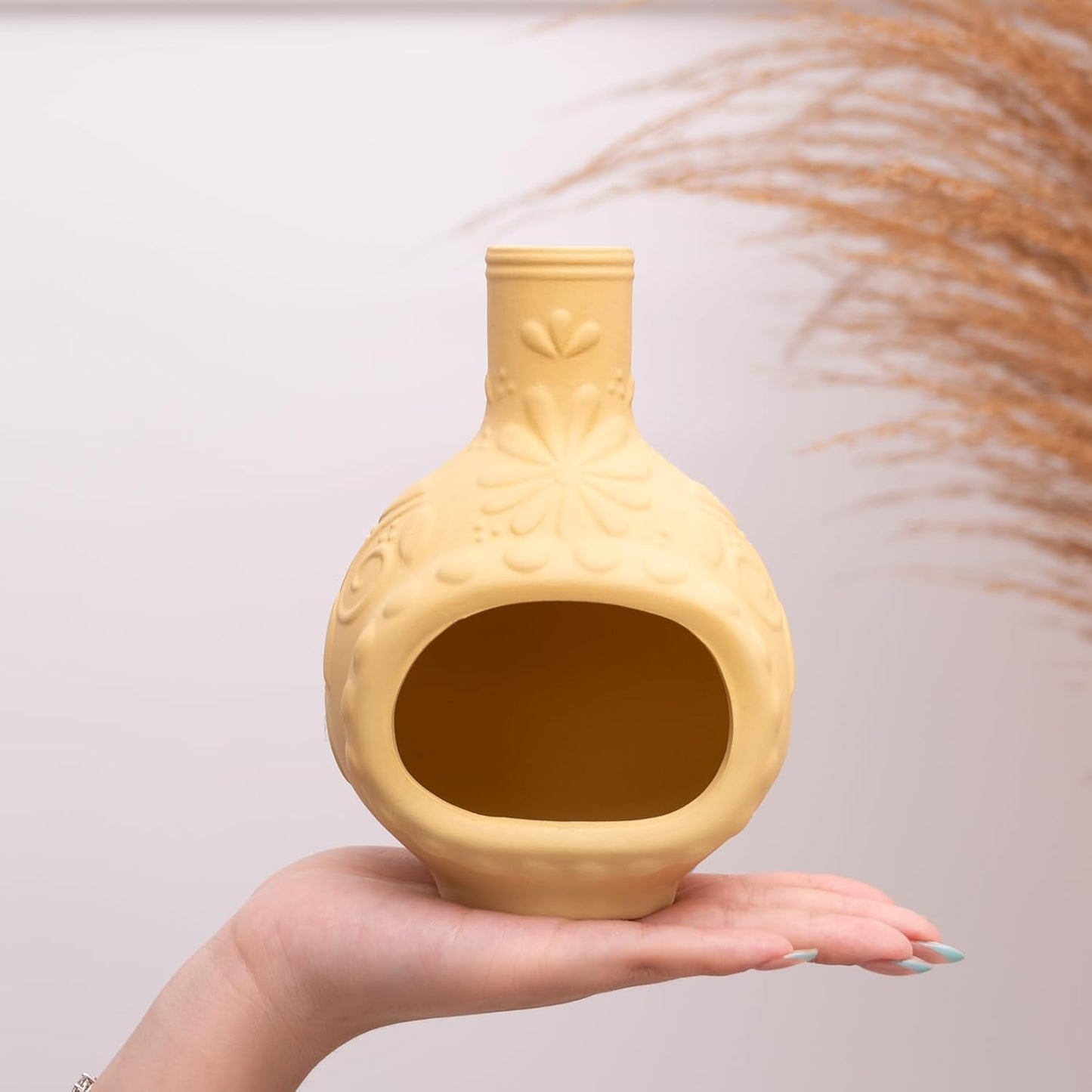 MOUGIGI Handcrafted Palo Santo Holder Ceramic Incense Burner - Compact Size for Meditation Space - Burn Palo Santo Sticks and Cones Safely - Sage Aromatherapy Decor