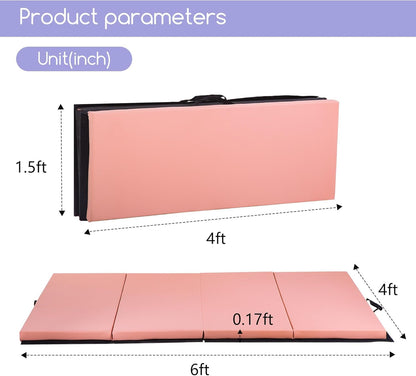 Yoga Mat Thick 2 Inch Workout Flooring for Home Gym - Exercise, Gymnastics, Tumbling, Pilates, Dance Equipment - Foldable Foam Play Mat for Kids and Adults