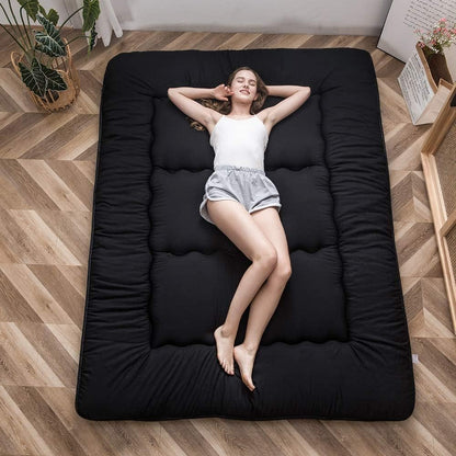 MAXYOYO Bohemian Retro Mattress Boho Floral Japanese Futon Mattress Tatami Floor Mat Foldable Portable Camping, Sleeping Pad, Lounger Couch Bed Full Size