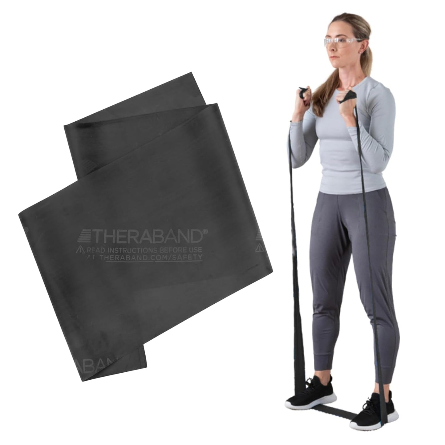 THERABAND Professional Resistance Band, Red Level 2 Medium, 5 ft Exercise Band for Physical Therapy, Strength Training, Upper and Lower Body Workouts, Yoga and Pilates
