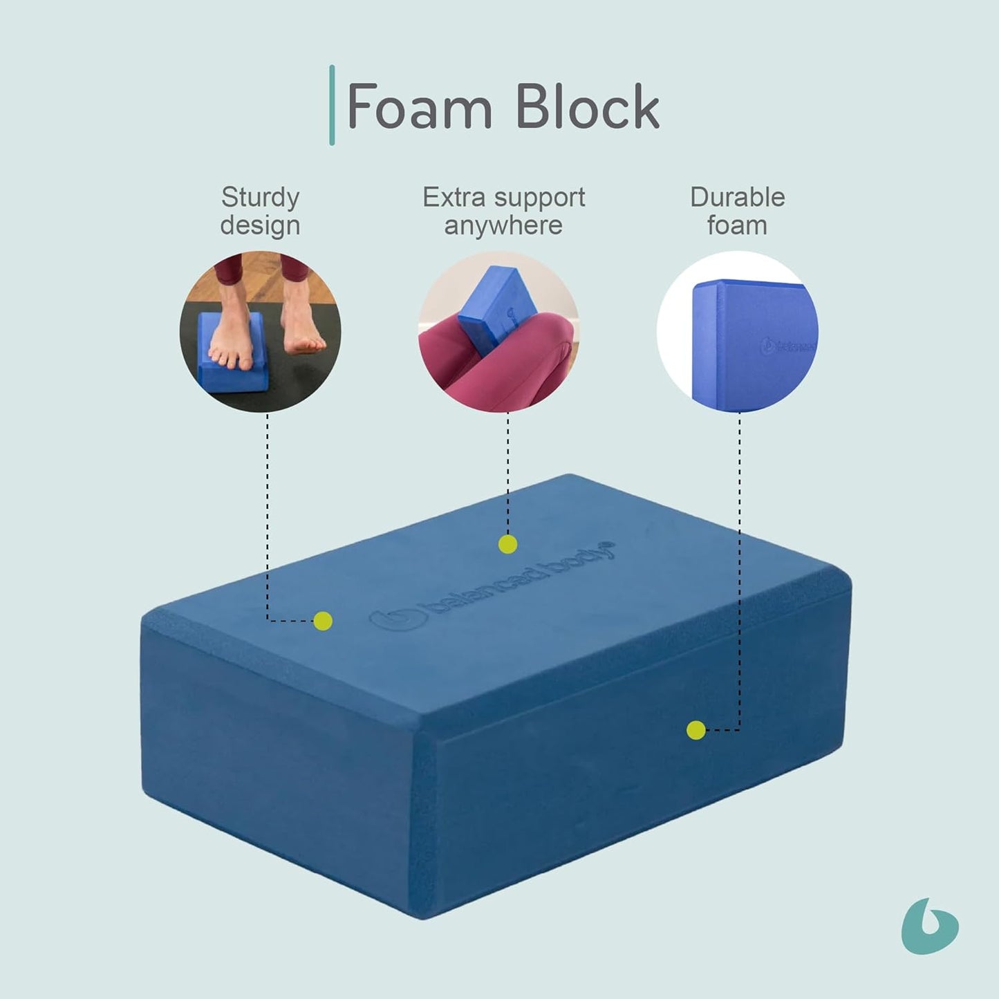 Balanced Body Foam Block, Pilates Reformer Accessory, Workout Block, Pilates Exercise for Home Gym or Studio Use