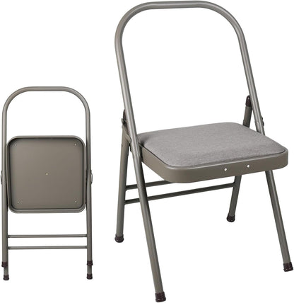 INNOLIFE Modern Minimalist Yoga Chair, Foldable & Space-Saving, 300 lbs Capacity, Grey