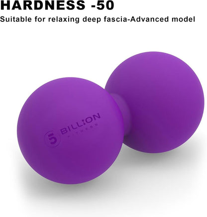 5BILLION FITNESS Peanut Massage Ball - Double Lacrosse Massage Ball & Mobility Ball for Physical Therapy - Deep Tissue Massage Tool for Myofascial Release, Muscle Relaxer, Acupoint Massage