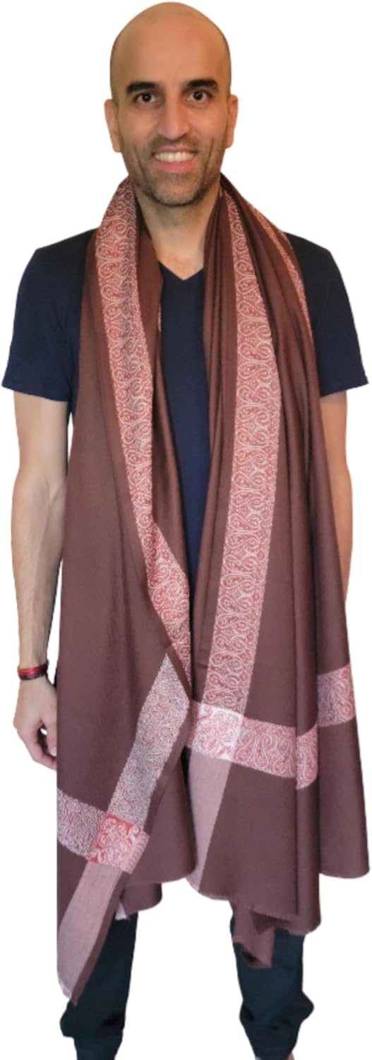 Soft Premium Wool Blend Meditation Shawl - Large Unisex Prayer Wrap, Oversize Scarf & Versatile Blanket