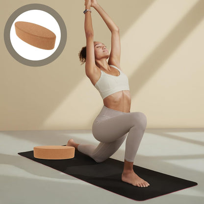 Cork Yoga Blocks High Density Oval Shape Non-slip Soft Yoga Accessories for Women and Men for Pilates Stretching Calf and Heel Support
