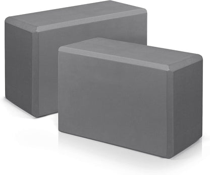 Yoga Blocks 2 Pack, 9"x6"x3" High-Density EVA Foam Yoga Block, Non-Slip Yoga Blocks for Yoga, Pilates Meditation, Stretching and Toning, Supportive, Latex-Free